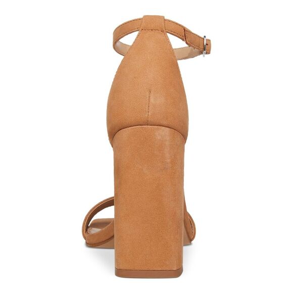 STEVE MADDEN Womens Beige Tiaa Square Toe Block Heel Leather Heeled Sandal 10 M - Picture 2 of 4